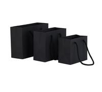 Sac Kraft 5/10PC petits sacs cadeaux Kraft noir blanc rose | Avec poignées en corde for emballage de fête, sac de faveur, emballage en papier(Black,10x12x6cm,10pcs)
