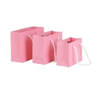 Sac Kraft 5/10PC petits sacs cadeaux Kraft noir blanc rose | Avec poignées en corde for emballage de fête, sac de faveur, emballage en papier(Pink,13x19x6cm,25pcs)