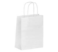 Sac kraft blanc poignées torsadées qualité 90 g/m² - 50 sacs