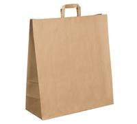 Sac kraft brun poignées plates 48 x 45 x 17 cm - Carton de 120