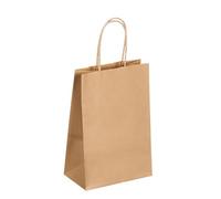 Sac kraft brun poignées torsadées 21 x 14 x 8 cm - Carton de 50