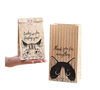 Sac Kraft Sac en papier kraft 20 pièces | Cadeau chat bonbons biscuits emballage de mariage faveurs de fête(Large mixed)