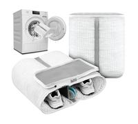 Sac Lavage Chaussures Machine à Laver,2 en 1 Sac de Lavage pour Chaussures | Réutilisables - Nettoyage à 360° ,Réutilisable Sac Lavage Chaussures pour Baskets,Grande Taille (Blanc)