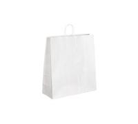 Sac magasin kraft naturel blanc poignées torsadées 48 x 45 x 17 cm - Carton de 50
