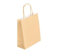 Sac magasin kraft poignées torsadées ivoire 22 x 18 x 8 cm - Paquet de 50