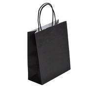 Sac magasin kraft poignées torsadées noir 22 x 18 x 8 cm - Paquet de 50