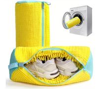 Sac ou brosse de lavage pour chaussures, durable, pour tous types de chaussures, idéal pour les baskets et les chaussures décontractées, sac de lavage pour le linge. 2PCS Set blue