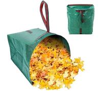 Sac pliable pour déchets de jardin Unyqoos® de 150 litres, en polypropylène résistant à la déchirure, avec poignées de transport et anneau de serrage en acier inoxydable – grand sac de collecte pour l