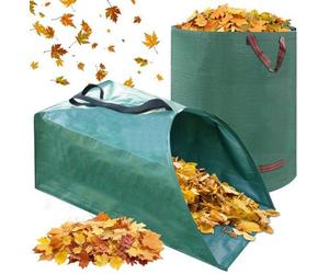 Sac pliable pour déchets de jardin Unyqoos® de 200 litres, en polypropylène tissé épais, avec ouverture pour pelle, résistant aux déchirures et étanche, doté d'une poignée de transport robuste
