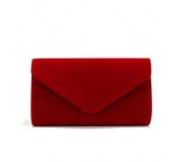 Sac pochette de soirée/mariage pour femmes, de design enveloppe, avec sangle de chaîne et sangle d'épaule amovibles, portefeuille mode UnicolorePolyamide