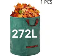 Sac poubelle pour feuilles mortes - Sac de jardin 272 l, 1 pièce - Très résistant, réutilisable, indéchirable, plastique - Vert