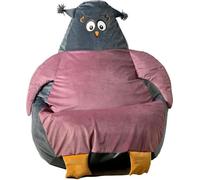 Sac pouf Sako Hibou gris-rose L 105 x 80 cm