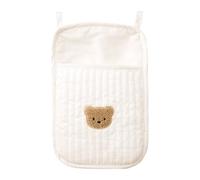 Sac pour berceau pour chambre d'enfant - Organisateur de rangement à suspendre avec deux poches Beige, accessoire pour berceau, étui latéral en tissu souple, porte-objets essentiels pour la chambre D