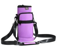 Sac pour bouteille néoprène bouteille isotherme - 710 ml - Bandoulière réglable - Deux compartiments zippés - Pour randonnée et camping