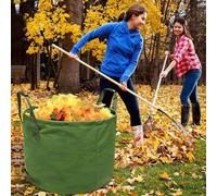 Sac pour déchets de jardin Ibenzoa® de 125 litres – 1 pièce, en toile haute densité, diamètre 45,7 cm x hauteur 55,8 cm, imperméable et résistant à l'usure, avec poignées de transport renforcées, poig