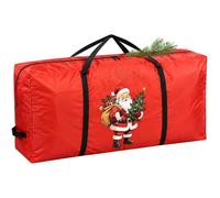 Sac Rangement Arbre De Noël Housse Imperméable Renforcée 2,29 M | Poignées Renforcées Double Zip Grande Boîte Rangement Oxford Arbre de Noël Ferme Balcon Maison Fêtes Père Noël-122x38x51cm