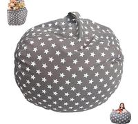 Sac Rangement Peluches Enfant, Bean Bag Rangement Jouets Avec Fermeture Éclair, Confortable Doux Pouf Pliable Rangement Rond, Toile Sac Rangement Jouets, Pour Jouet Vêtement Courtepointes (24 Pouces)