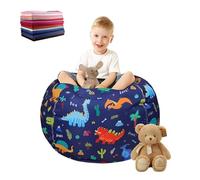 Sac Rangement Peluches Enfant, Confortable Doux Pouf Pliable Rangement Rond, Bean Bag Rangement Jouets Avec Fermeture Éclair, Toile Sac Rangement Jouets, Pour Jouet Vêtement Courtepointes (24 Pouces)