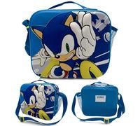 Sac Repas Isotherme Sonic the Hedgehog - Lunch Bag Enfant avec Bandoulière Réglable et Poche Filet - 23x20x8,5 cm - Licence Officielle SEGA