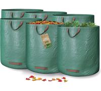Sac réutilisable en polypropylène, de couleur verte, pour les déchets de jardin, d'une capacité de 272 litres, avec des poignées