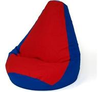 Sac Sako pouf poire bleu foncé-rouge XL 130 x 90 cm