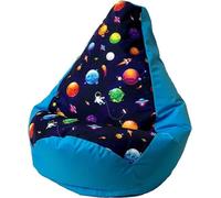 Sac Sako pouf poire bleu planètes XXL 140 x 100 cm