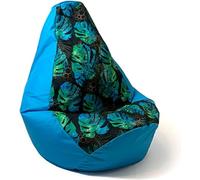 Sac Sako pouf Poire imprimé bleu-monstre XXL 140 x 100 cm