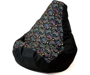 Sac Sako pouf Poire imprimé noir-joueur XXL 140 x 100 cm