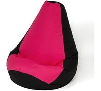 Sac Sako pouf poire noir-rose XL 130 x 90 cm
