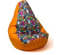 Sac Sako pouf poire orange-fée2 XL 130 x 90 cm