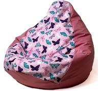 Sac Sako pouffe Impression poire rose foncé-papillon XXL 140 x 100 cm