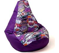 Sac Sako pouffe impression poire violet-WOW XXL 140 x 100 cm