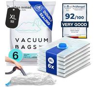 Sac Sous Vide Vetement Aspirateur Lot de 6 XL - Réutilisable Sacs Compression | 80% L'Espace de Stockage Supplémentaire, Housse Rangement: Voyage Couette Penderie Manteau