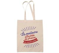 Sac Tote Bag Attachée de presse Femme Meilleure du Monde Idée Cadeau Cabas Retraite Collègue Travail