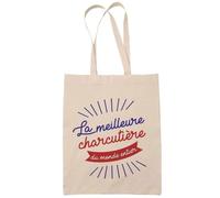Sac Tote Bag Charcutière Femme Meilleure du Monde Idée Cadeau Cabas Retraite Collègue Travail