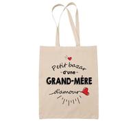 Sac Tote Bag Petit Bazar d'une Grand-mère d'amour | Idée Cadeau Famille Fête des Grand-Mères Anniversaire Noël Sac