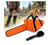 Sac Tronçonneuse pour Bosch EasyChain 18V-35,Orange | Ouverture zippée, espace pour tronçonneuse et guide-chaîne, poignée de transport et brosse incluse
