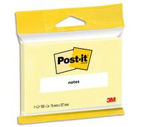 Post-it Bloc-note adhésif 76 x 127 mm Jaune 100 feuilles Blister