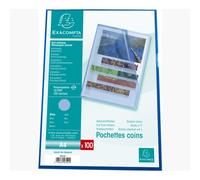 Sachet 100 pochettes polypropylène grainé 12/100e - A4 - Bleu