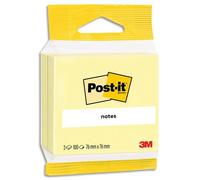 Post-it Notes autocollantes – Pack 2 blocs 76 x 76 mm, 100 feuilles/bloc – Jaune canari