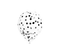 Sachet 6 ballons confettis noir