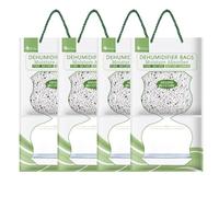 Sachet Anti Humidité Suspendu,Absorbeur Humidité 4×95g,Absorbeur d'humidité,Anti moisissure Compatibilité Universelle,Desumificateur d humidité pour La Cuisine/Salle de Bain/Armoire/Voiture(Vert)