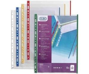 Sachet de 10 pochettes perforées a4 bords colorés jaune elba modling 100206875 G