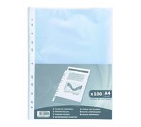 Sachet de 100 pochettes perforées polypropylène grainé 3,8/100e - A4