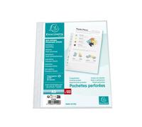 Sachet de 100 pochetttes perforées Polypropylène grainé 5/100e - A5 - Cristal