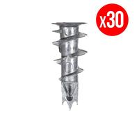 Sachet de 30 chevilles autoperceuses FISCHER 520181 métal GKM-S - pour matériaux creux - 35 mm