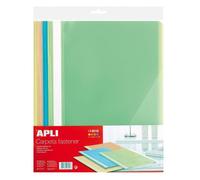Sachet de 4 pochettes avec reliure en polypropylène - 210x297 mm - Couleurs Assorties