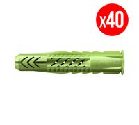 Sachet de 40 chevilles universelles UX GREEN FISCHER 524855 Ø6 x 50 mm sans vis