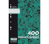 Sachet de 400 pages (200 Feuillets mobiles) format A4 : 21 x 29,7 cm seyes 80 g. Coloris Blanc G