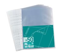 Sachet de 50 pochettes perforées A4 polypropylène grainé 4/100e